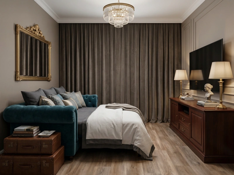 Дизайн интерьера в стиле Классика — Гостиная от нейросети RoomGPT