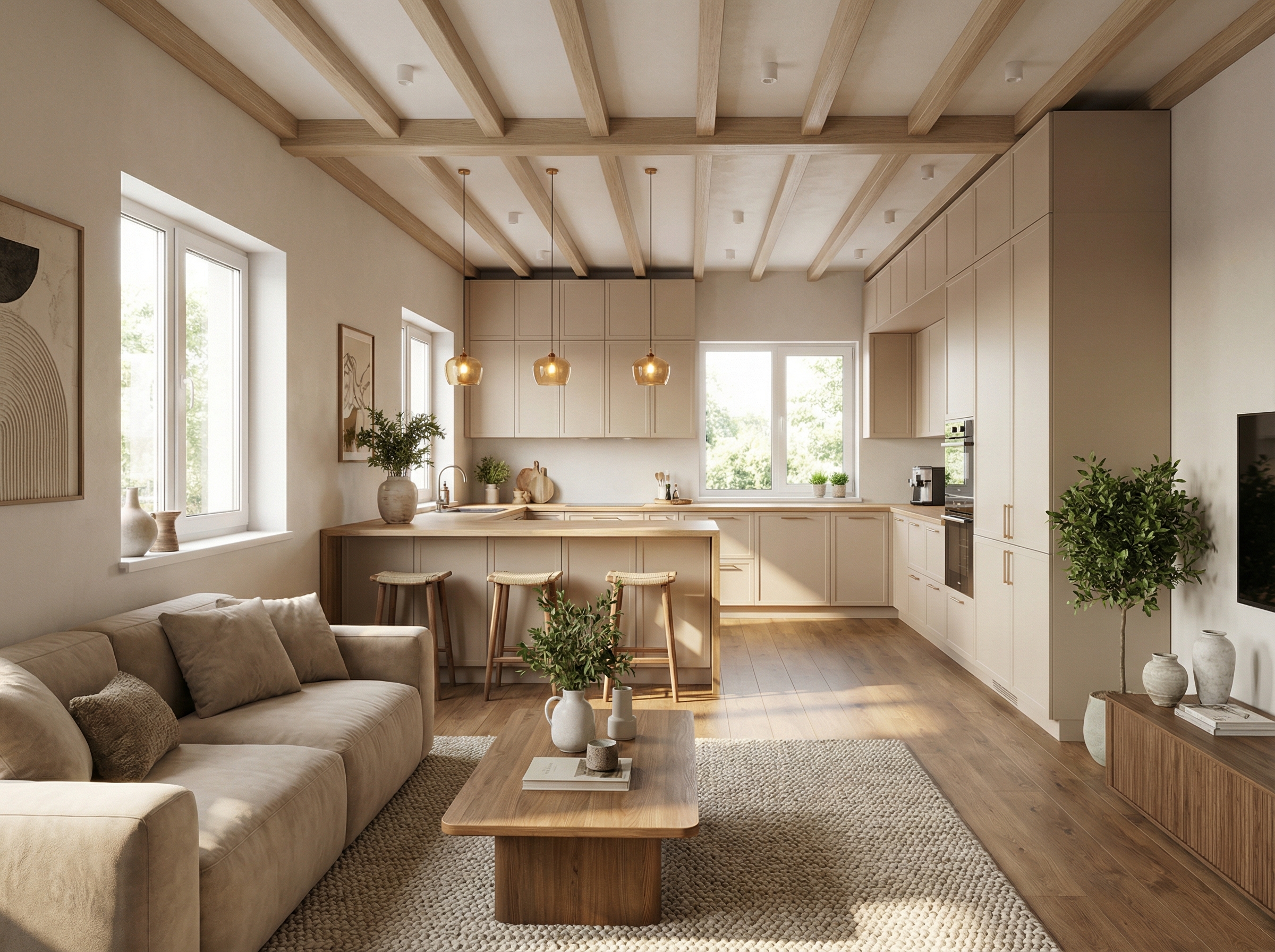 Дизайн кухни в стиле Контемпорари — фото интерьера от нейросети RoomGPT