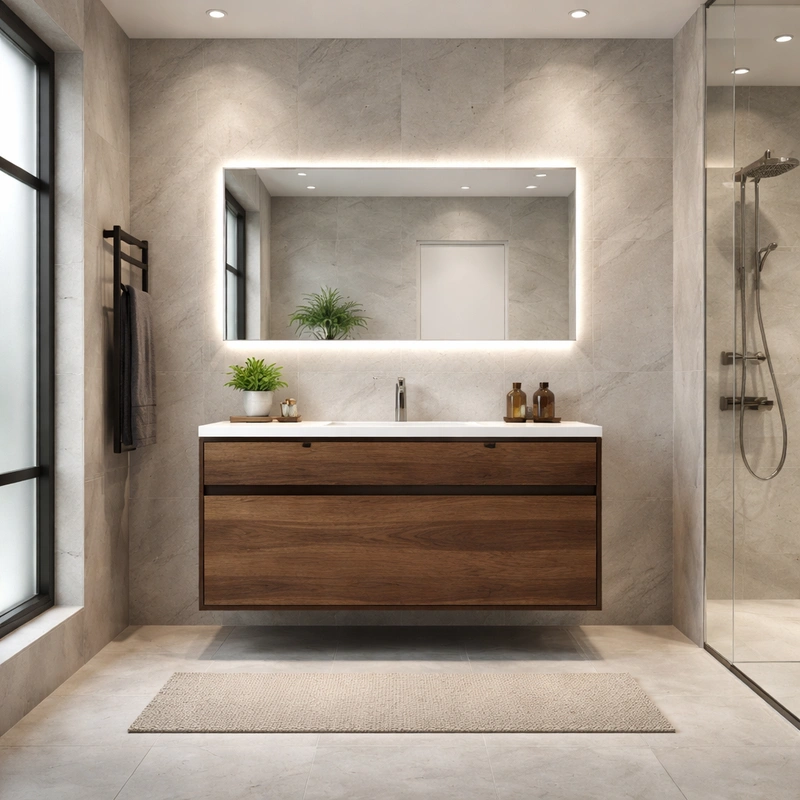 Дизайн интерьера в стиле Контемпорари — Ванная от нейросети RoomGPT