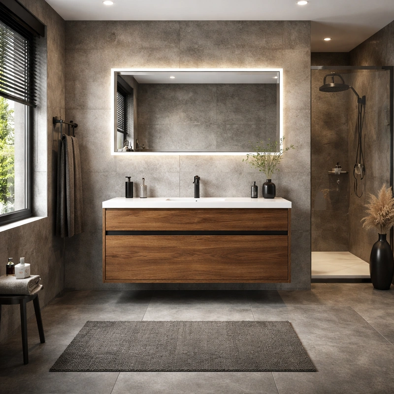 Дизайн интерьера в стиле Лофт — Ванная от нейросети RoomGPT