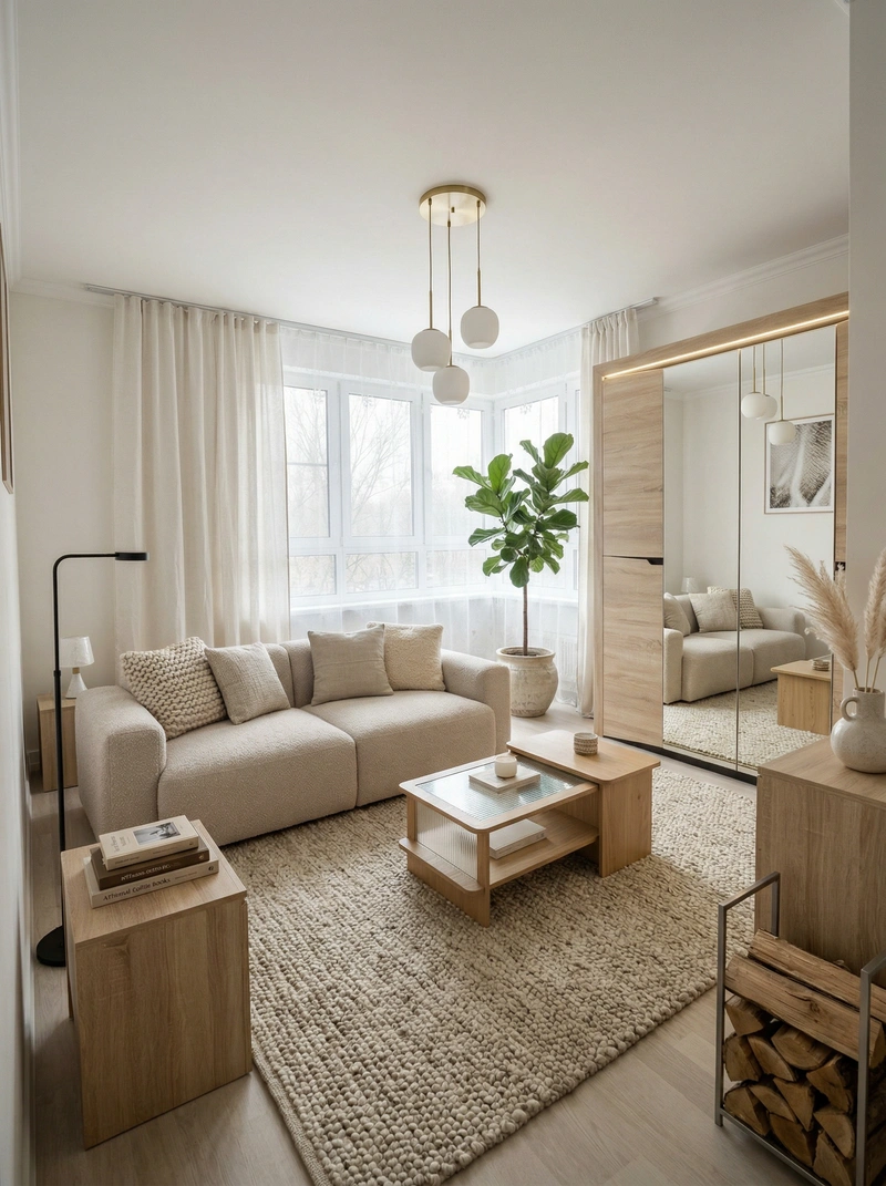 Дизайн интерьера в стиле Хюгге — Гостиная от нейросети RoomGPT