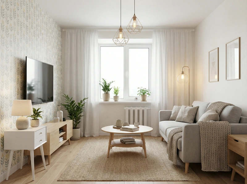 Дизайн интерьера в стиле Хюгге — Гостиная от нейросети RoomGPT