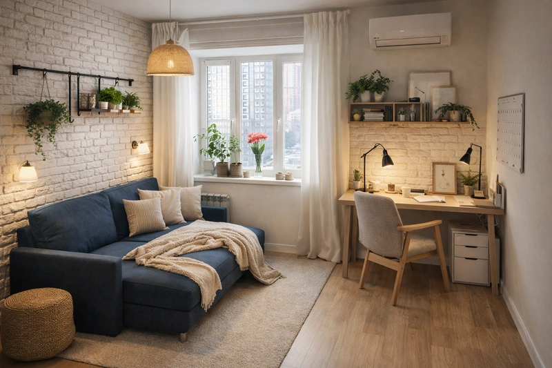 Дизайн интерьера в стиле Хюгге — Кабинет от нейросети RoomGPT