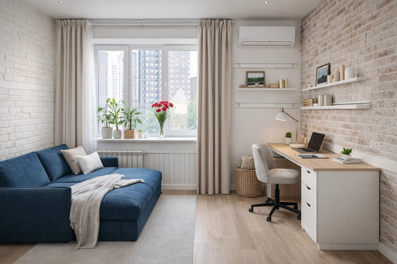 Дизайн интерьера в стиле Сканди — Кабинет от нейросети RoomGPT