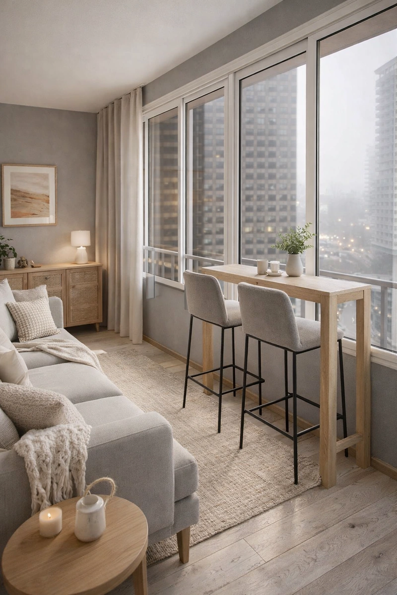 Дизайн гостиной в стиле Хюгге — фото интерьера от нейросети RoomGPT