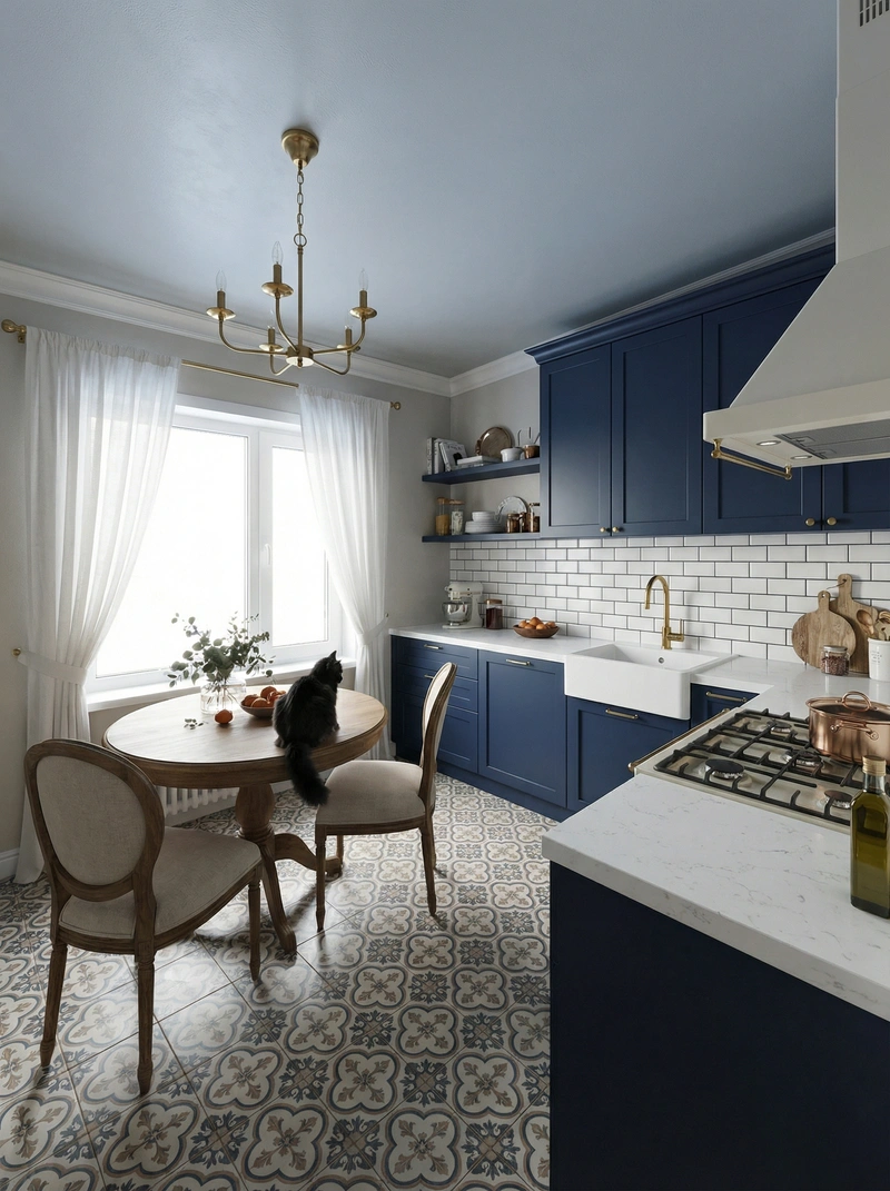 Дизайн интерьера в стиле Классика — Кухня от нейросети RoomGPT