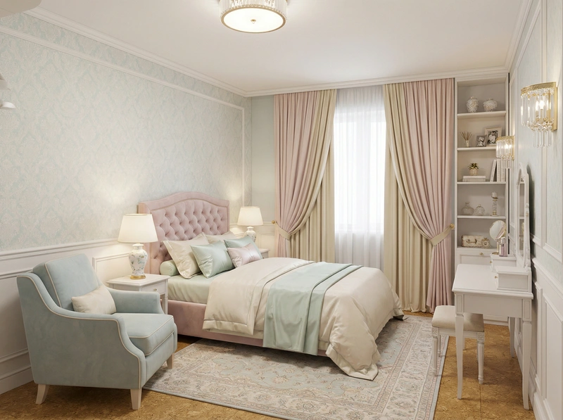 Дизайн интерьера в стиле Классика — Спальня от нейросети RoomGPT