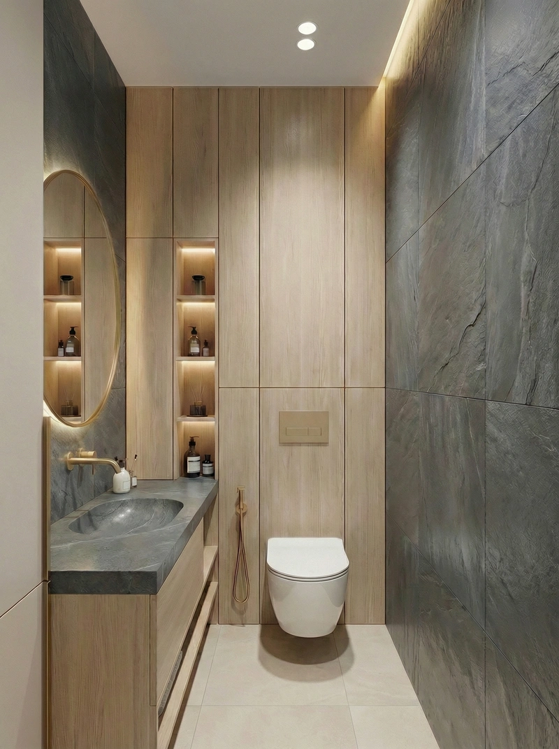 Дизайн интерьера в стиле Контемпорари — Ванная от нейросети RoomGPT