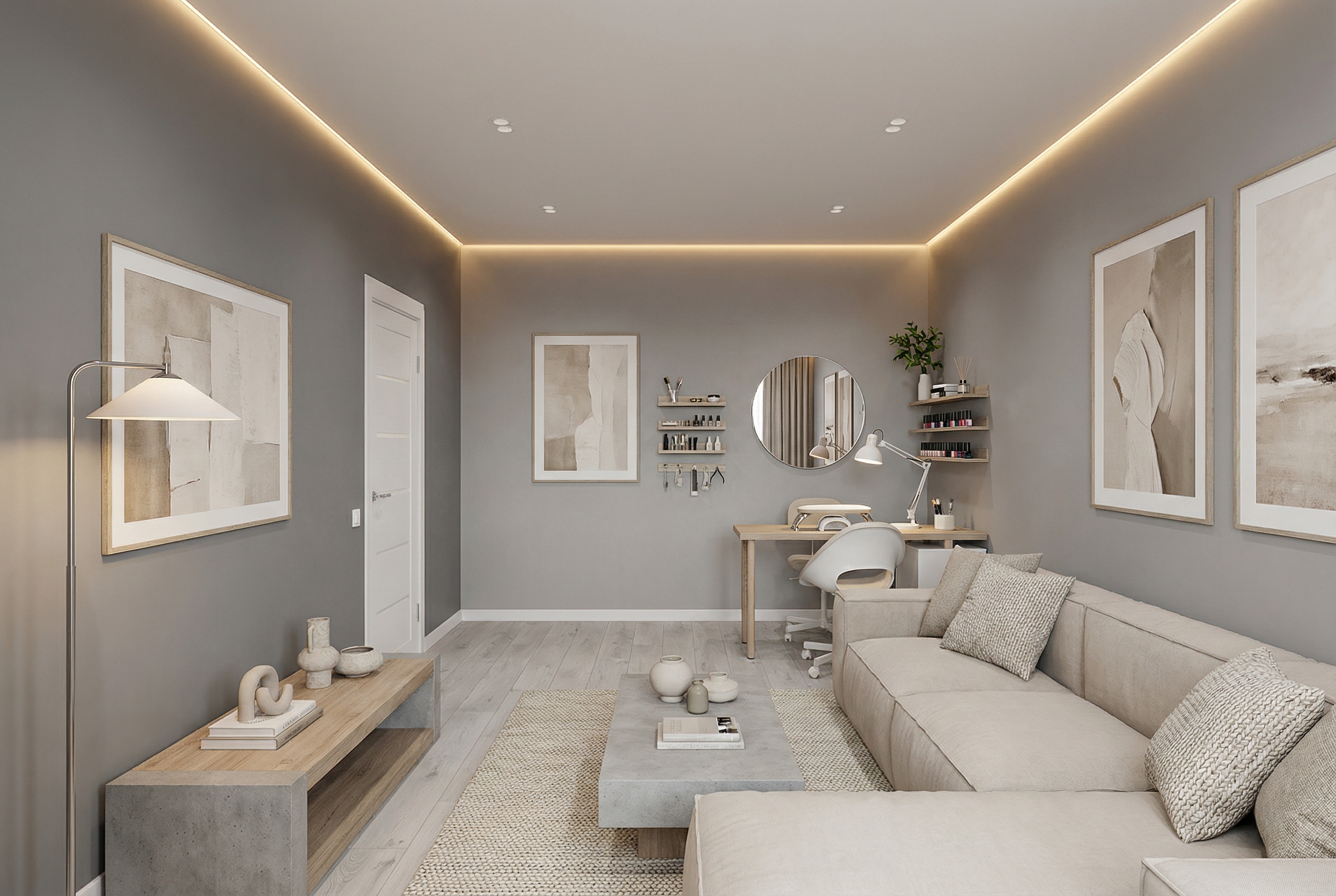 Дизайн гостиной в стиле Минимализм — фото интерьера от нейросети RoomGPT