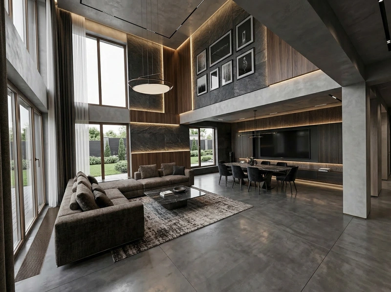 Дизайн гостиной в стиле Контемпорари — фото интерьера от нейросети RoomGPT