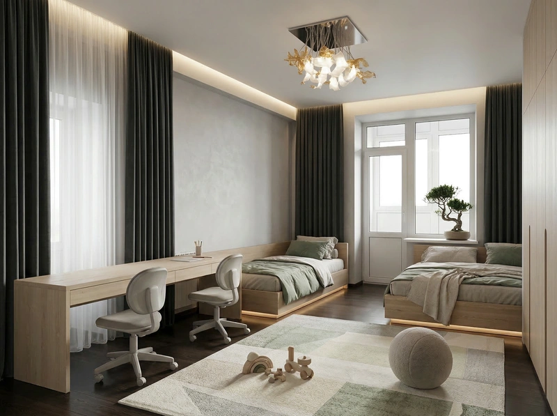 Дизайн детской в стиле Минимализм — фото интерьера от нейросети RoomGPT