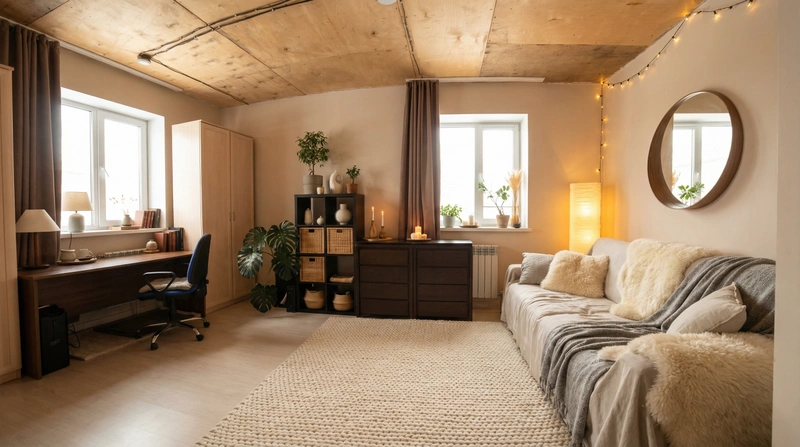 Дизайн интерьера в стиле Хюгге — Спальня от нейросети RoomGPT