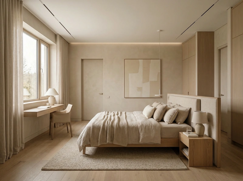 Дизайн интерьера в стиле Минимализм — Спальня от нейросети RoomGPT