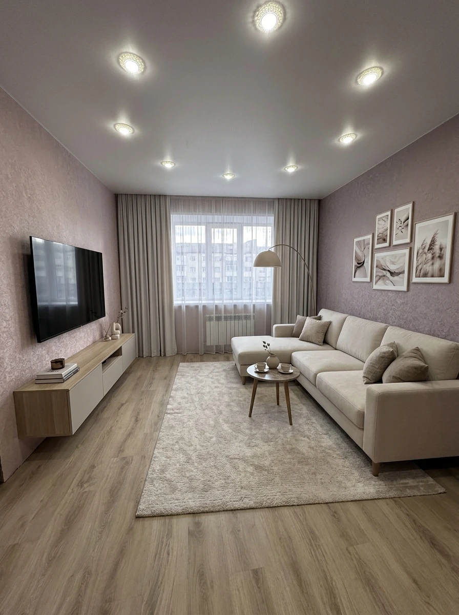 Дизайн гостиной в стиле Контемпорари — фото интерьера от нейросети RoomGPT