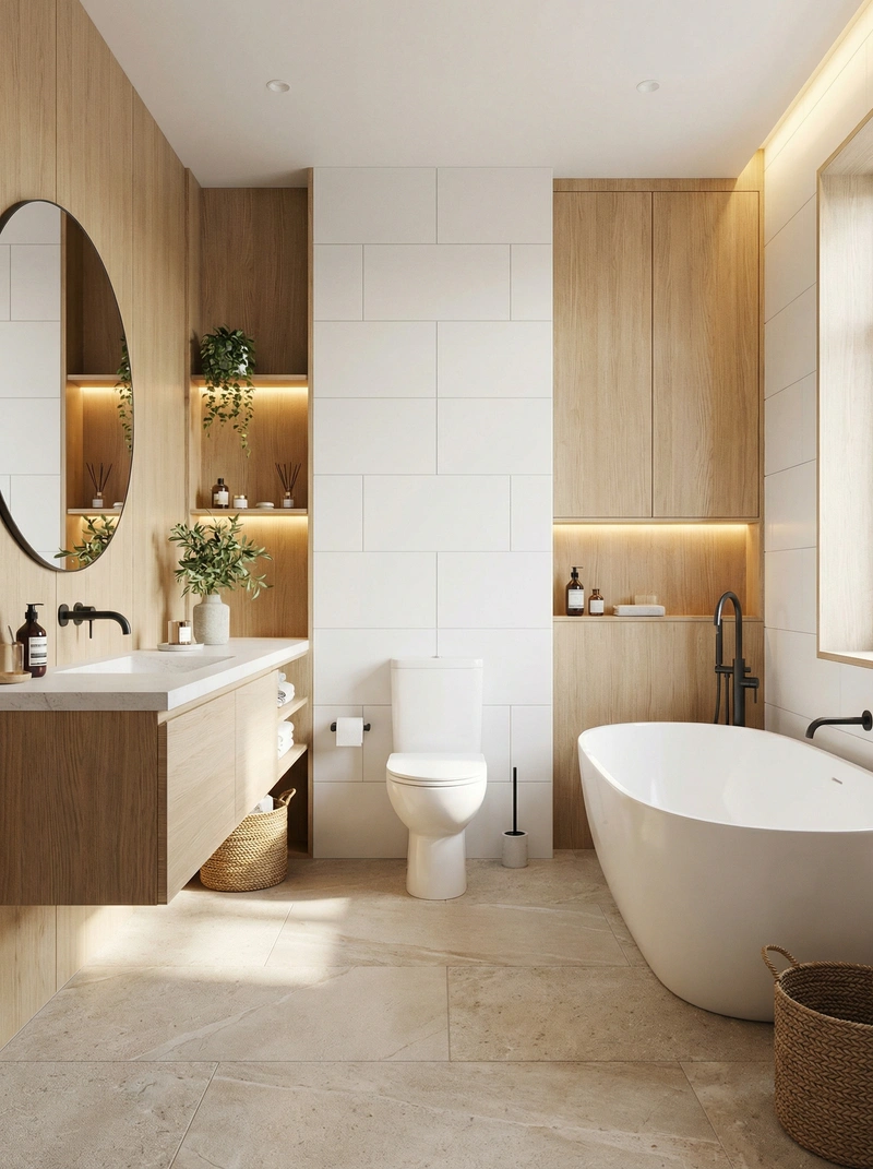 Дизайн интерьера в стиле Сканди — Ванная от нейросети RoomGPT