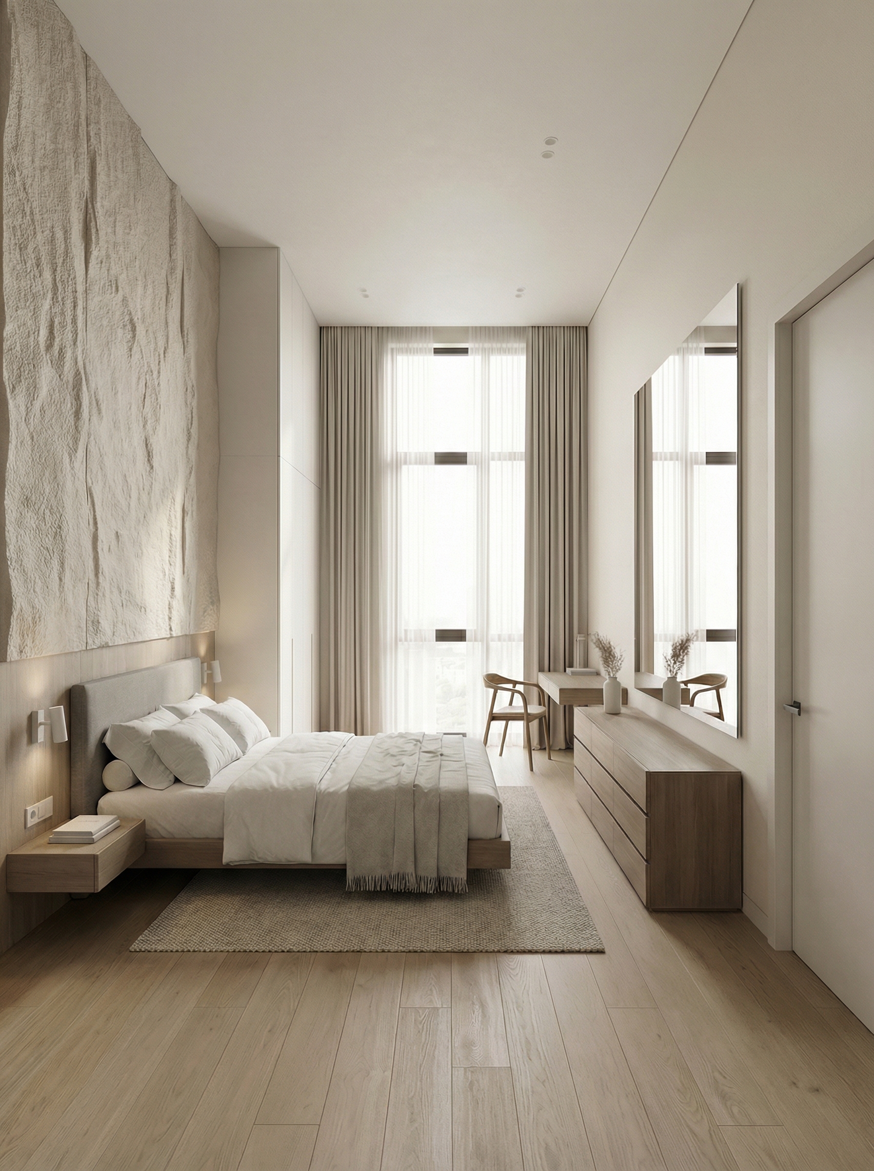 Дизайн спальни в стиле Минимализм — фото интерьера от нейросети RoomGPT
