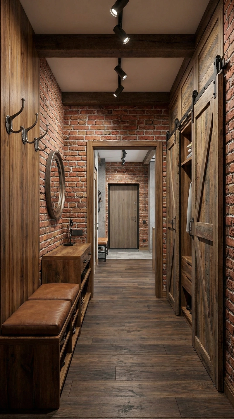 Дизайн интерьера в стиле Лофт — Прихожая от нейросети RoomGPT