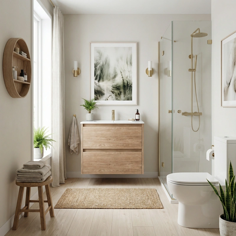 Дизайн интерьера в стиле Сканди — Ванная от нейросети RoomGPT