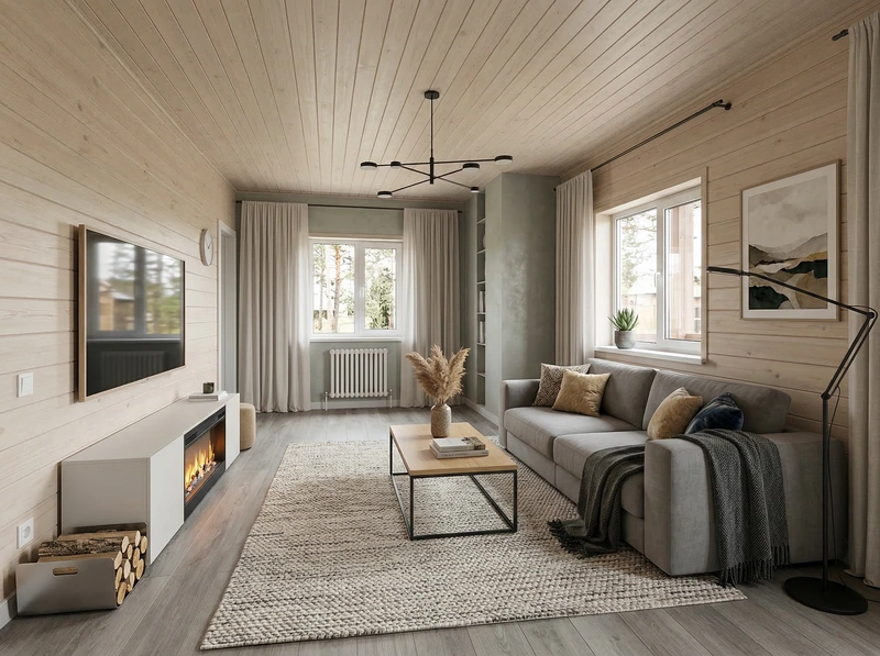 Дизайн интерьера в стиле Минимализм — Гостиная от нейросети RoomGPT