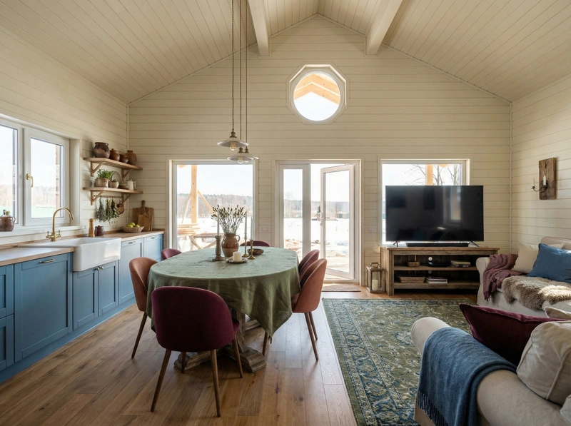 Дизайн интерьера в стиле Хюгге — Гостиная от нейросети RoomGPT