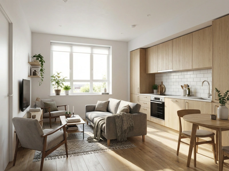 Дизайн интерьера в стиле Хюгге — Гостиная от нейросети RoomGPT