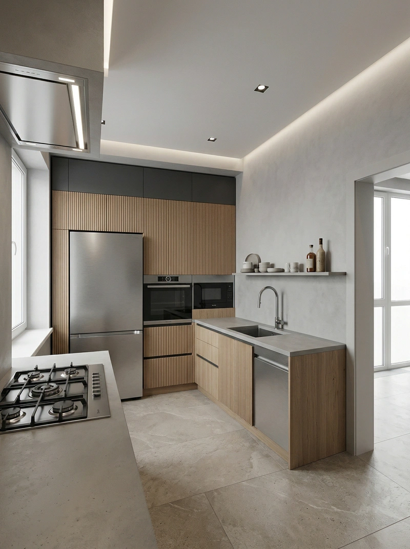 Дизайн кухни в стиле Минимализм — фото интерьера от нейросети RoomGPT