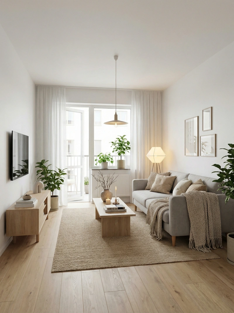 Дизайн интерьера в стиле Хюгге — Гостиная от нейросети RoomGPT