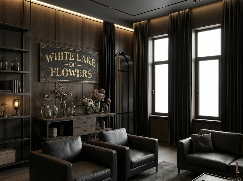 Дизайн гостиной в стиле Блэктэк — фото интерьера от нейросети RoomGPT