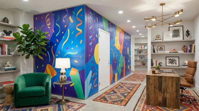 Дизайн интерьера в стиле Эклектика — Кабинет от нейросети RoomGPT