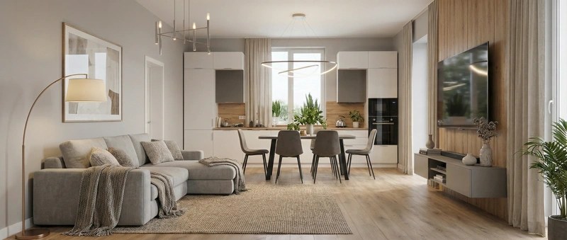 Дизайн интерьера в стиле Хюгге — Гостиная от нейросети RoomGPT