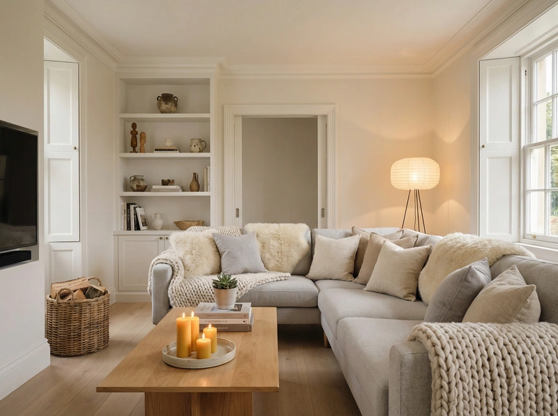 Дизайн интерьера в стиле Хюгге — Гостиная от нейросети RoomGPT