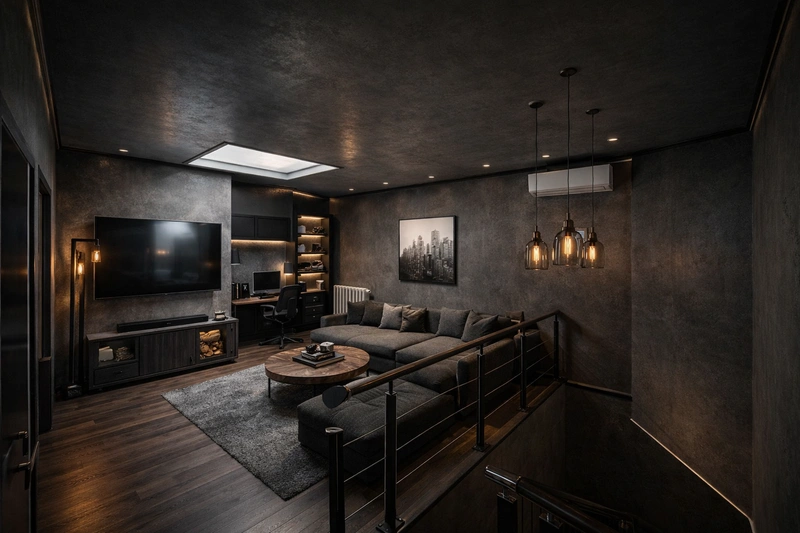 Дизайн интерьера в стиле Лофт — Гостиная от нейросети RoomGPT