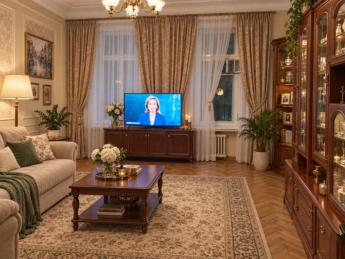 Дизайн интерьера в стиле Классика — Гостиная от нейросети RoomGPT