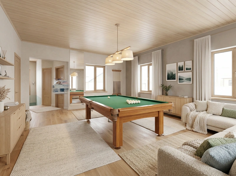 Дизайн гостиной в стиле Хюгге — фото интерьера от нейросети RoomGPT