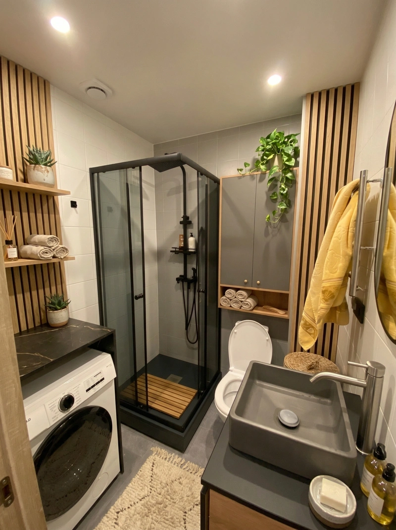 Дизайн ванной в стиле Хюгге — фото интерьера от нейросети RoomGPT