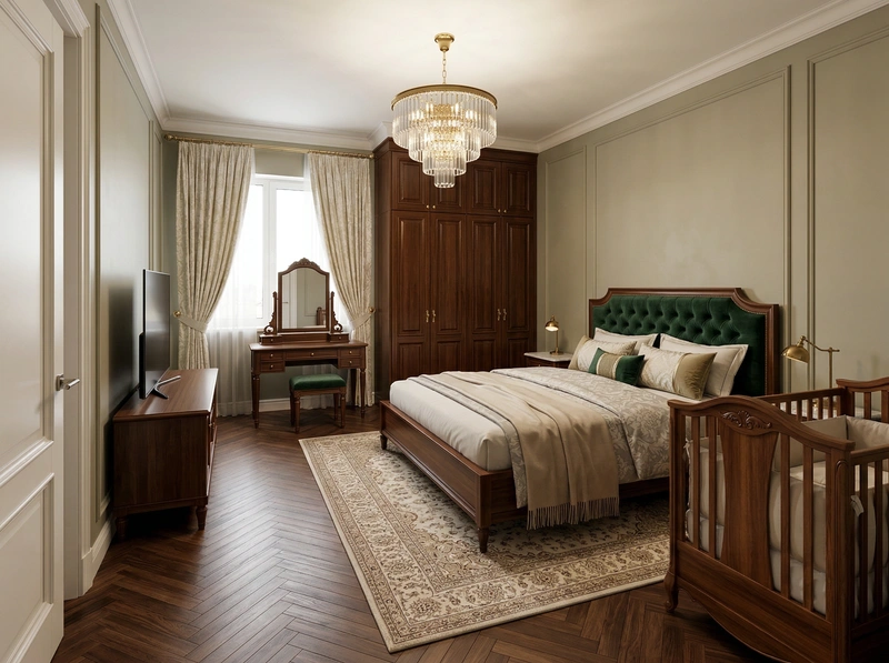 Дизайн интерьера в стиле Классика — Спальня от нейросети RoomGPT