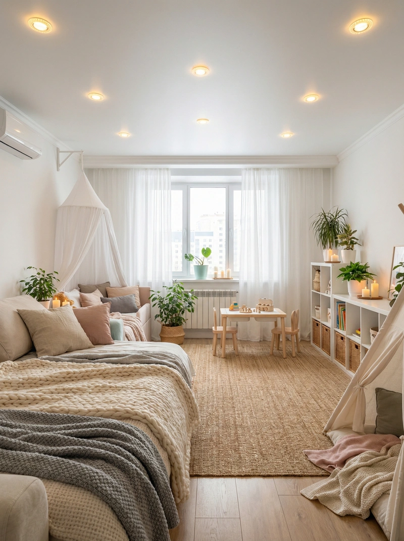 Дизайн интерьера в стиле Хюгге — Гостиная от нейросети RoomGPT