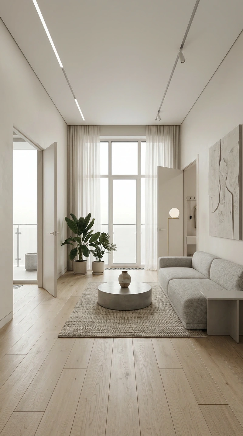 Дизайн интерьера в стиле Минимализм — Гостиная от нейросети RoomGPT