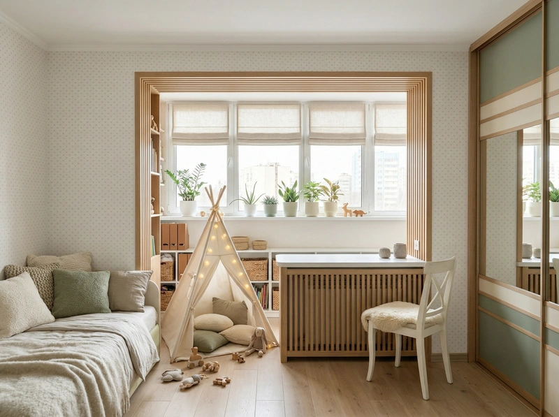 Дизайн детской в стиле Хюгге — фото интерьера от нейросети RoomGPT