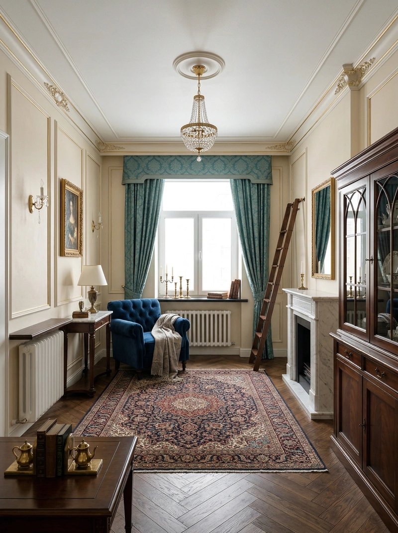 Дизайн интерьера в стиле Классика — Гостиная от нейросети RoomGPT