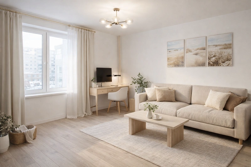 Дизайн интерьера в стиле Сканди — Гостиная от нейросети RoomGPT