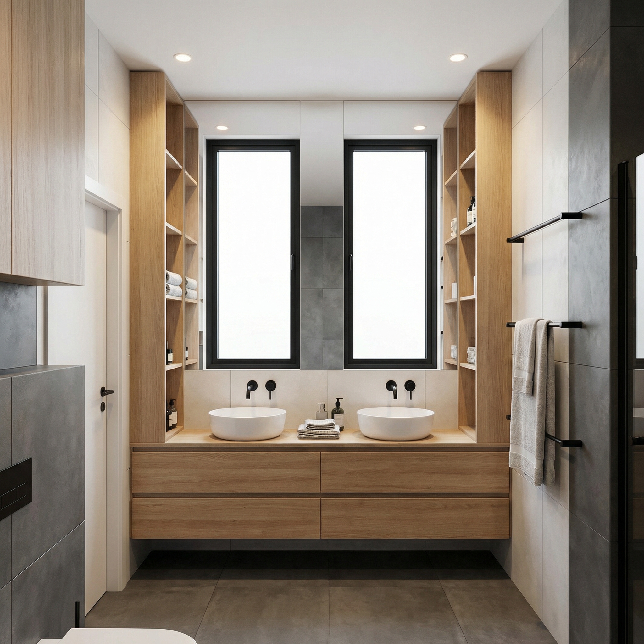 Дизайн ванной в стиле Контемпорари — фото интерьера от нейросети RoomGPT