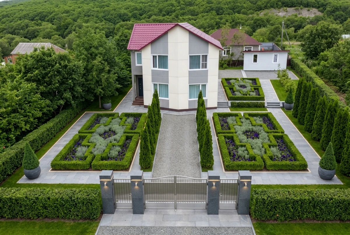 Дизайн участка в стиле Классика — фото участка от нейросети RoomGPT