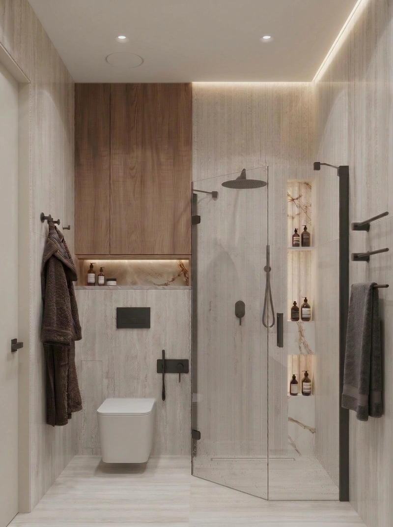 Дизайн ванной в стиле Минимализм — фото интерьера от нейросети RoomGPT