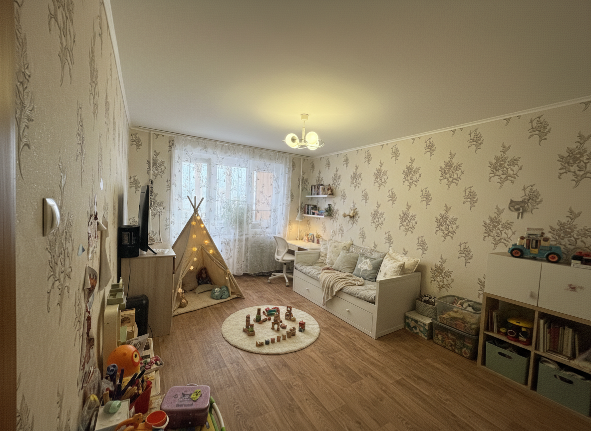 Дизайн детской в стиле Хюгге — фото интерьера от нейросети RoomGPT