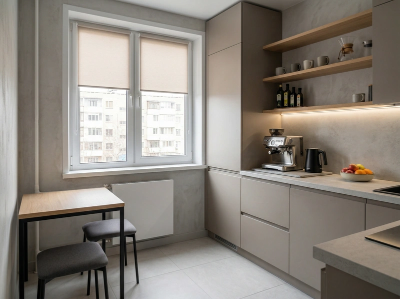 Дизайн кухни в стиле Минимализм — фото интерьера от нейросети RoomGPT