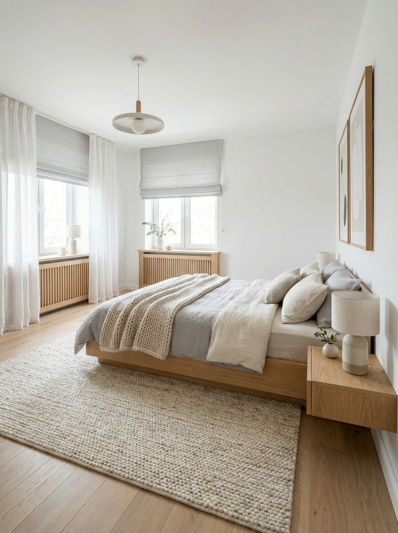 Дизайн интерьера в стиле Сканди — Спальня от нейросети RoomGPT