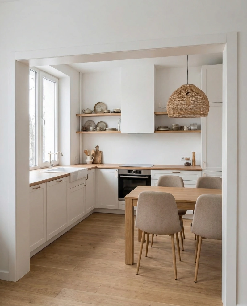 Дизайн интерьера в стиле Сканди — Кухня от нейросети RoomGPT