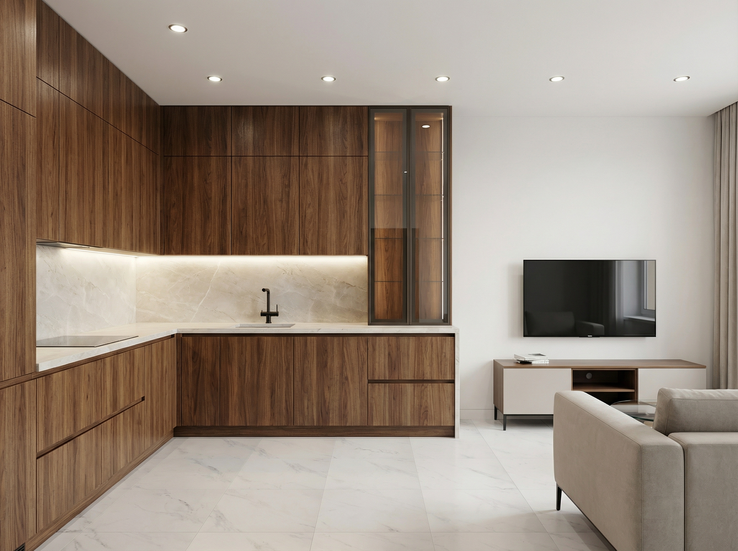 Дизайн кухни в стиле Минимализм — фото интерьера от нейросети RoomGPT