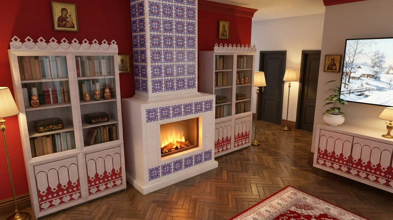 Дизайн интерьера в стиле Классика — Гостиная от нейросети RoomGPT